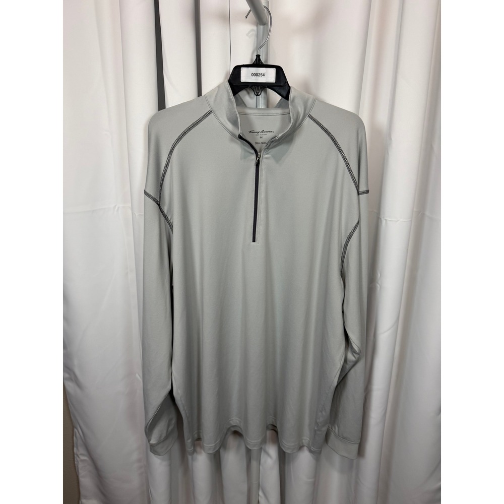 Tommy Armour Mens XXL Dri-Logic 1/4 Zip Pullover Gray Long Sleeve Golf Shirt